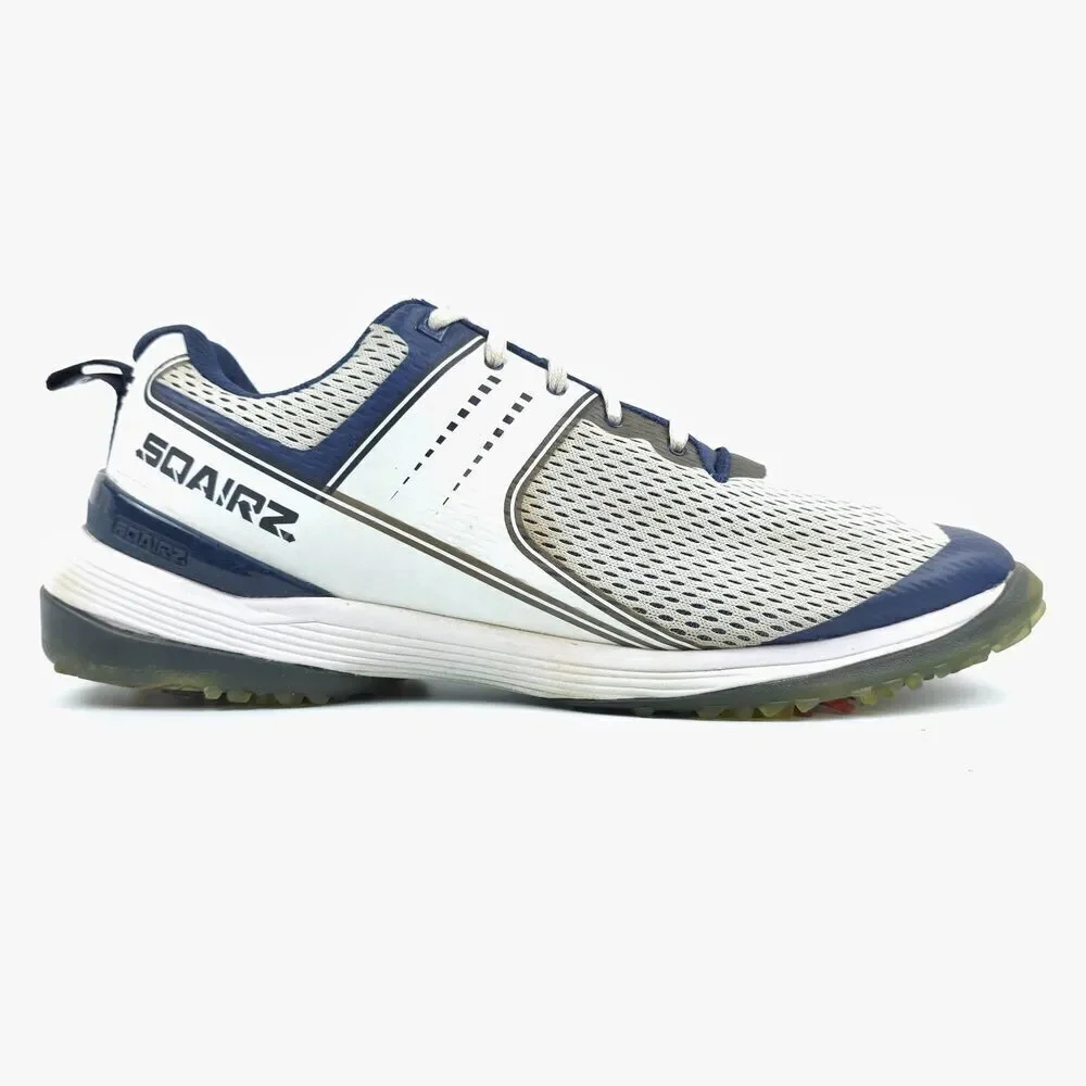 SQAIRZ Speed Mesh Golf Shoes Performance Sneaker White Blue Athletic Sporty 11.5